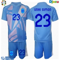 Španjolska Unai Simon #23 Golmanski Domaci Dres za djecu EP 2024 Kratak Rukav (+ Kratke hlače)